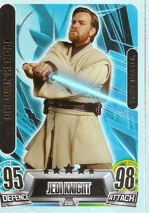 OBI WAN KENOBI - STAR WARS 2013 - FORCE ATTAX MOVIE SERIES 2 - FOIL `FORCE MASTER` TRADING CARD 232