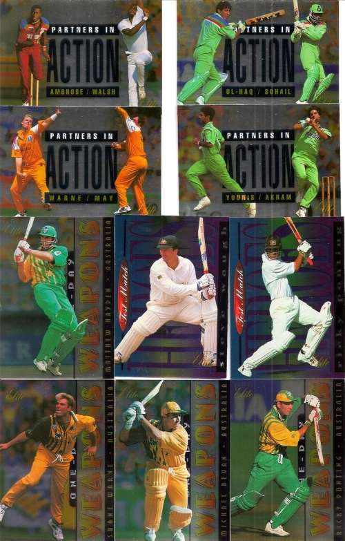 1996 FUTERA CRICKET PREMIUM ELITE COLLECTION  - SET of 59  `FOIL` Trading Cards - NO BINDER