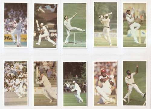 WORLD GREATEST CRICKETERS - `HOBBYPRESS ISSUE` 1984 - COMPLETE SET OF 20 CIGARETTE TRADING CARDS