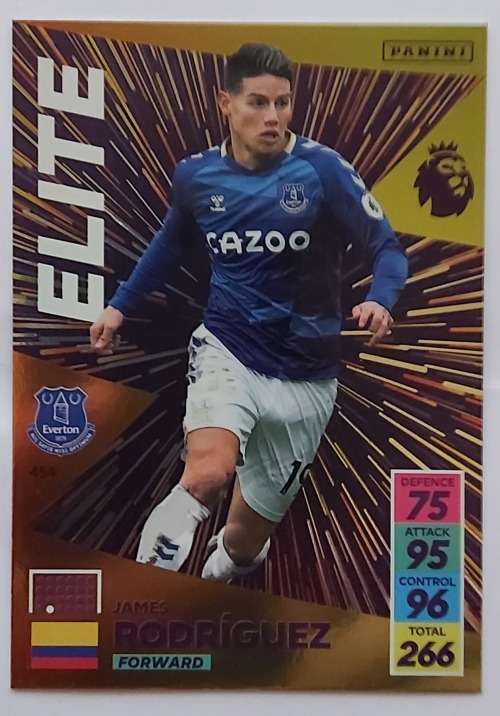JAMES RODRIGUEZ - PANINI Adrenalyn EPL 2021/2022 - GOLD `ELITE` TRADING CARD 454