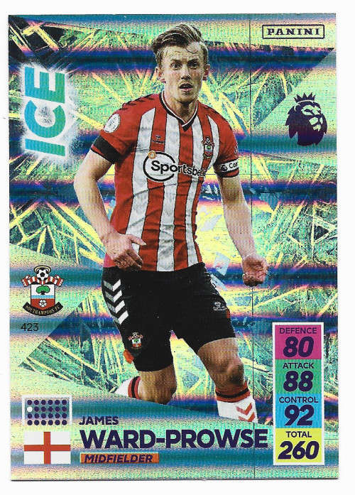 JAMES WARD PROWSE - PANINI Adrenalyn EPL 2021/2022 - FOIL `ICE` TRADING CARD 423