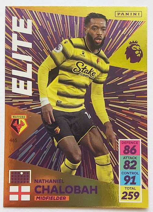 NATHANIEL CHALOBAH - PANINI Adrenalyn EPL 2021/2022 - GOLD `ELITE` TRADING CARD 465