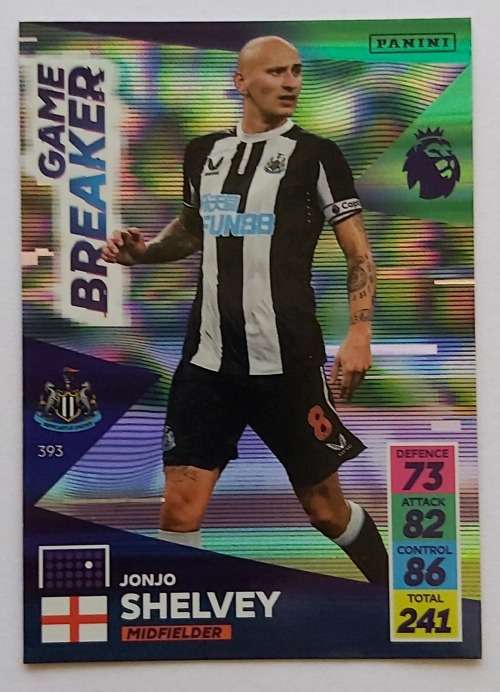 JONJO SHELVEY - PANINI Adrenalyn EPL 2021/2022 - FOIL `GAME BREAKER` TRADING CARD 393