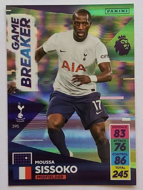 MOUSSA SISSOKO - PANINI Adrenalyn EPL 2021/2022 - FOIL `GAME BREAKER` TRADING CARD 395