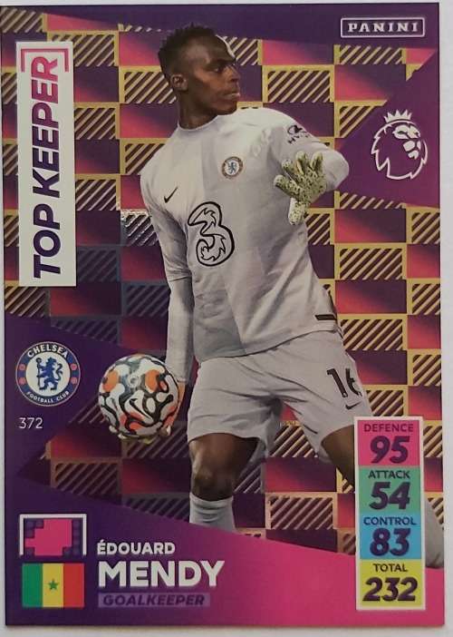 EDOUARD MENDY - PANINI Adrenalyn EPL 2021/2022 - FOIL `TOP KEEPER` TRADING CARD 372