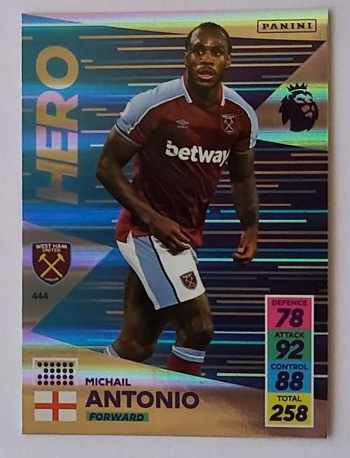 MICHAIL ANTONIO - PANINI Adrenalyn EPL 2021/2022 - FOIL `HERO` TRADING CARD 444