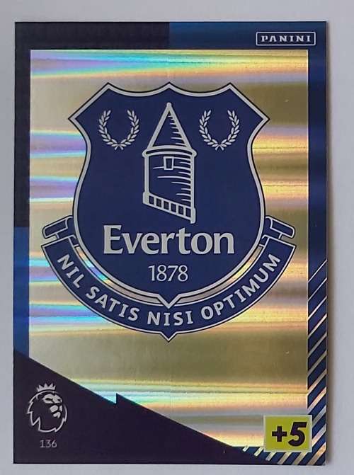 EVERTON FC - PANINI Adrenalyn EPL 2021/2022 - FOIL `CLUB BADGE` TRADING CARD 136