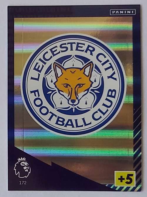 LEICESTER FC - PANINI Adrenalyn EPL 2021/2022 - FOIL `CLUB BADGE` TRADING CARD 172