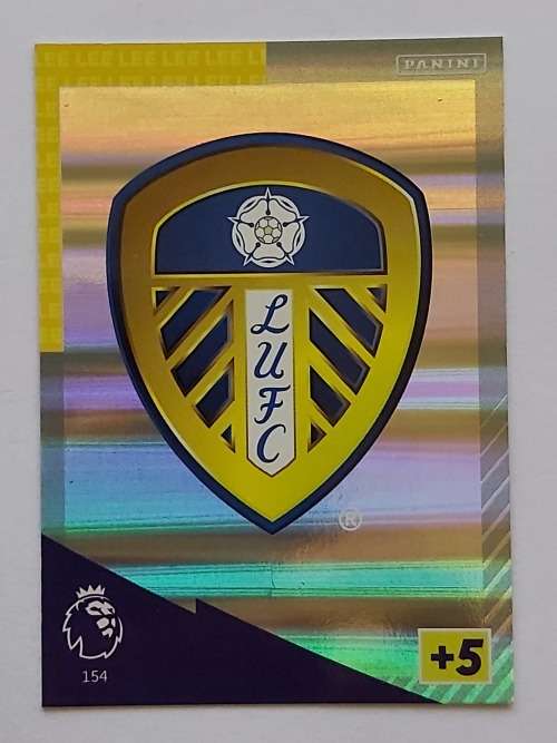 LEEDS UNITED FC - PANINI Adrenalyn EPL 2021/2022 - FOIL `CLUB BADGE` TRADING CARD 154