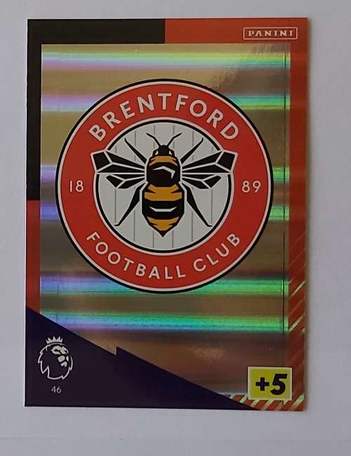 BRENTFORD FC - PANINI Adrenalyn EPL 2021/2022 - FOIL `CLUB BADGE` TRADING CARD 46