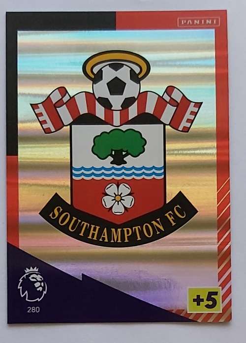 SOUTHAMPTON FC - PANINI Adrenalyn EPL 2021/2022 - FOIL `CLUB BADGE` TRADING CARD 280