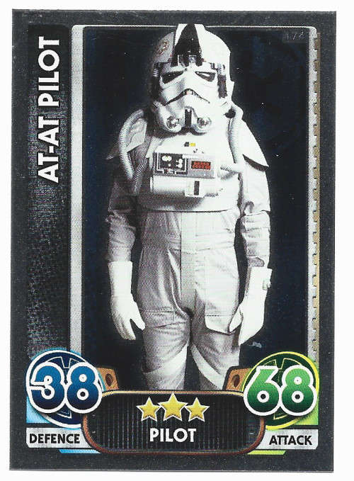AT AT PILOT - TOPPS `STAR WARS FORCE ATTAX` 2015/16 - `FOIL` TRADING CARD 174