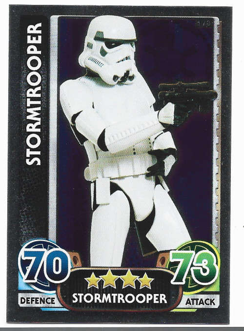 STORMTROPPER - TOPPS `STAR WARS FORCE ATTAX` 2015/16 - `FOIL` TRADING CARD 173