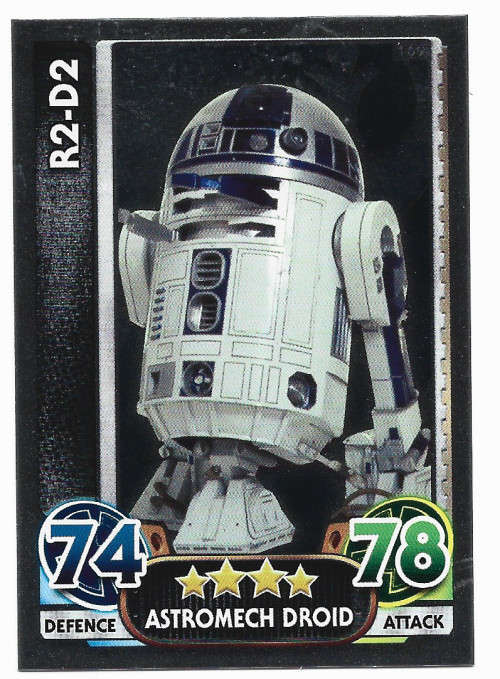 R2 D2 - TOPPS `STAR WARS FORCE ATTAX` 2015/16 - `FOIL` TRADING CARD 169