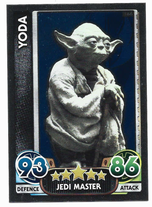 YODA - TOPPS `STAR WARS FORCE ATTAX` 2015/16 - `FOIL` TRADING CARD 166