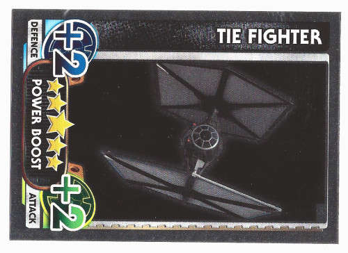 TIE FIGHTER - TOPPS `STAR WARS FORCE ATTAX` 2015/16 - FOIL `POWER BOOST` TRADING CARD 191