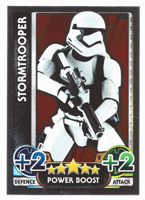 STORMTROPPER - TOPPS `STAR WARS FORCE ATTAX` 2015/16 - FOIL `POWER BOOST` TRADING CARD 190