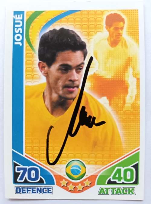 JOSUE (Brazil WC 2010 Squad) - TOPPS WORLD CUP 2010 -  Personally `AUTOGRAPHED` TRADING CARD