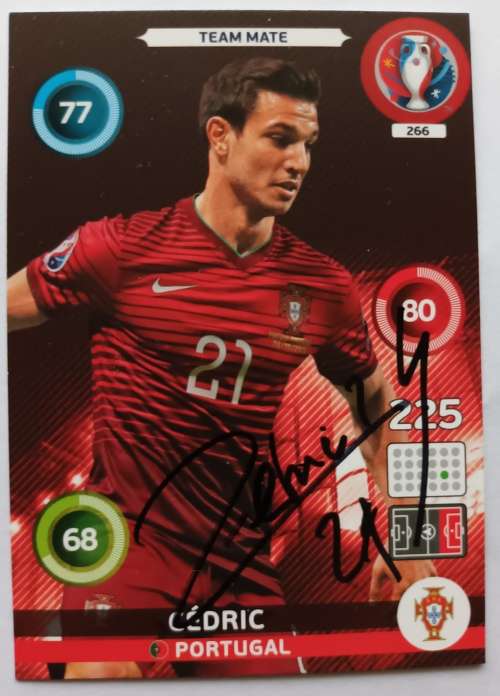 CEDRIC SOARES (Arsenal/Portugal) - PANINI `EURO 2016` 2016 -  Personally `AUTOGRAPHED` TRADING CARD