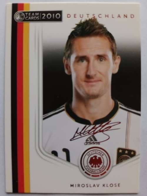 MIROSLAV KLOSE (Germany) - PANINI `Germany W/Cup 2010` Team -  Printed `AUTOGRAPHED` TRADING CARD