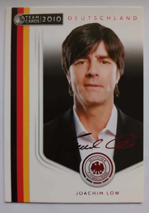 JOACHIM LOW (Germany) - PANINI `Germany W/Cup 2010` Team -  Printed `AUTOGRAPHED` TRADING CARD