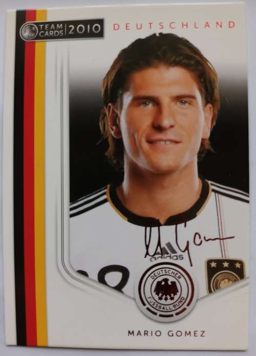 MARIO GOMEZ(Germany) - PANINI `Germany W/Cup 2010` Team -  Printed `AUTOGRAPHED` TRADING CARD