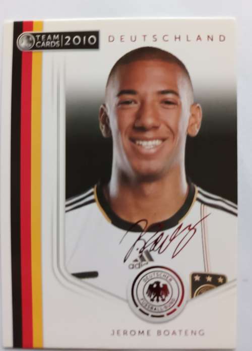 JEROME BOATENG(Germany) - PANINI `Germany W/Cup 2010` Team -  Printed `AUTOGRAPHED` TRADING CARD