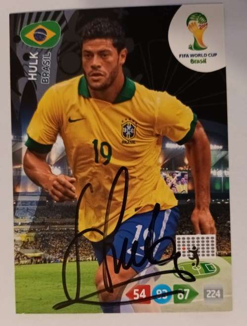HULK (BrazilWCup 2014) - PANINI WORLD CUP 2014 -  Personally `AUTOGRAPHED` TRADING CARD