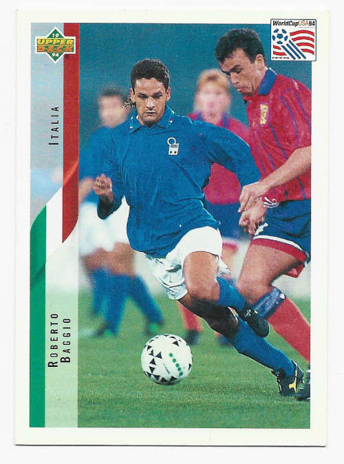 ROBERTO BAGGIO (Italy) - FIFA WORLD CUP 1994 USA `UPPER DECK`  - `BASE` TRADING CARD 124