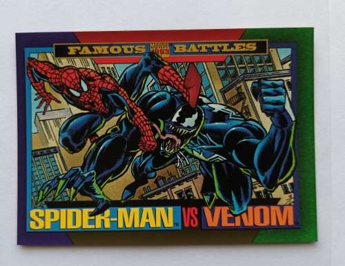 SPIDERMAN vs VENOM  - MARVEL UNIVERSE 1993 - FAMOUS BATTLES TRADING CARD 152