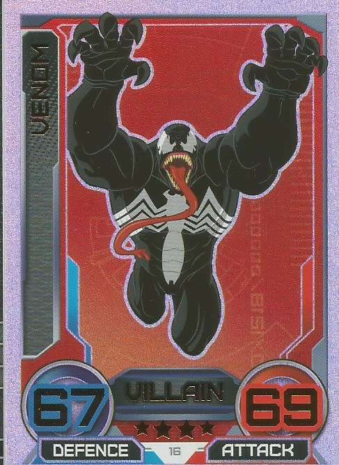 VENOM - `MARVEL HERO ATTAX` 2014/15 TOPPS - `HOLOGRAPHIC` TRADING CARD 16