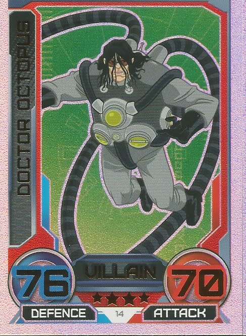 DOCTOR OCTOPUS - `MARVEL HERO ATTAX` 2014/15 TOPPS - `HOLOGRAPHIC` TRADING CARD 14