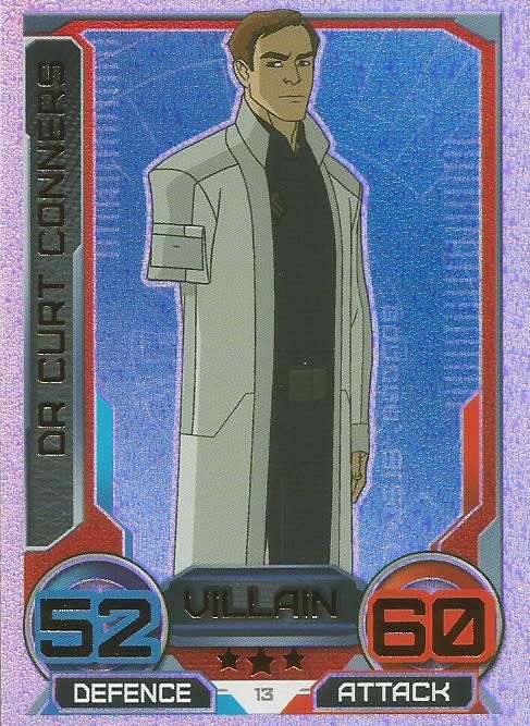 Dr CURT CONNERS - `MARVEL HERO ATTAX` 2014/15 TOPPS - `HOLOGRAPHIC` TRADING CARD 13