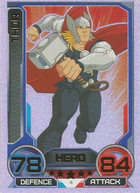 THOR - `MARVEL HERO ATTAX` 2014/15 TOPPS - `HOLOGRAPHIC` TRADING CARD 4