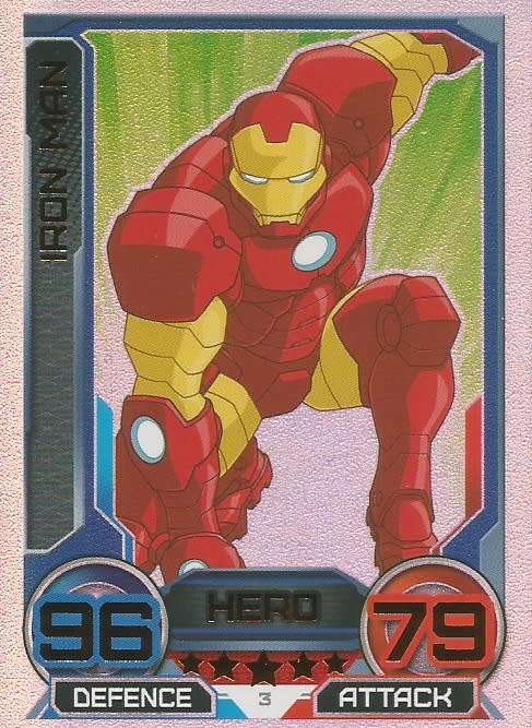 IRON MAN - `MARVEL HERO ATTAX` 2014/15 TOPPS - `HOLOGRAPHIC` TRADING CARD 3