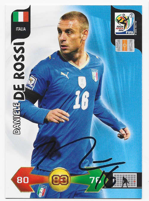 DANIELE DE ROSSI (Italy) - PANINI WORLD CUP 2010 -  Personally `AUTOGRAPHED` TRADING CARD