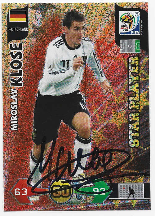 M. KLOSE (Germany) - PANINI WORLD CUP 2010 -  RARE Personally `AUTOGRAPHED` FOIL TRADING CARD