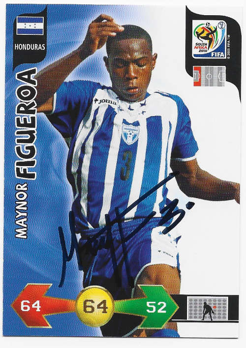 MAYNOR FIGUEROA (Honduras) - PANINI WORLD CUP 2010 -  Personally `AUTOGRAPHED` TRADING CARD
