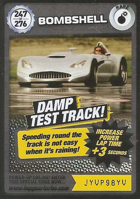 BOMBSHELL - `BBC` TOP GEAR TURBO CHALLENGE  - `RARE` TRADING CARD 247