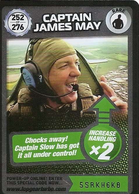 CAPTAIN JAMES MAY - `BBC` TOP GEAR TURBO CHALLENGE  - `RARE` TRADING CARD 252