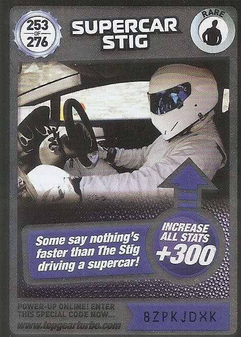 SUPERCAR STIG - `BBC` TOP GEAR TURBO CHALLENGE  - `RARE` TRADING CARD 253