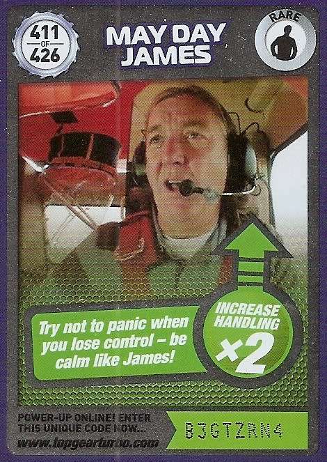 MAYDAY JAMES - `BBC` TOP GEAR TURBO CHALLENGE `EXTRA`  - `RARE` TRADING CARD 411
