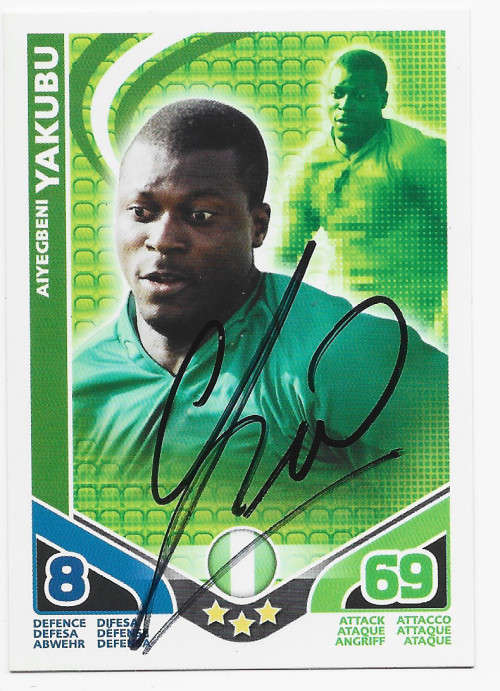 A. YAKUBU (Nigeria) - TOPPS  FIFA WORLD CUP 2010 - Personally `AUTOGRAPHED` TRADING CARD