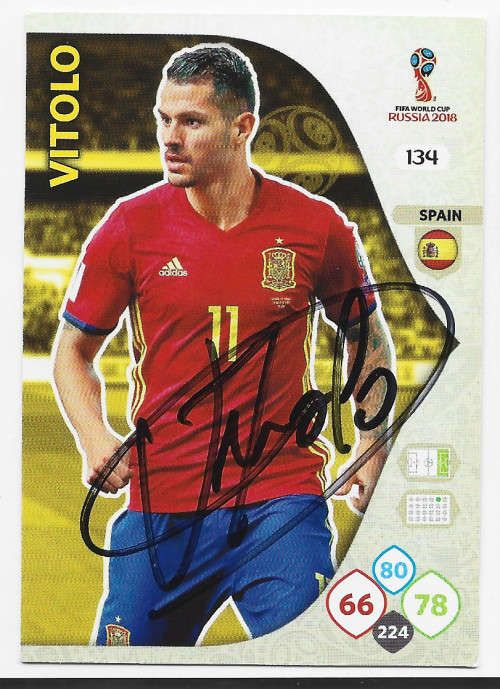 VITOLO (Spain) - PANINI World cup 2018 -  Personally `AUTOGRAPHED` TRADING CARD