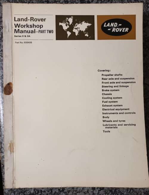 LAND ROVER 88 and 109 1969 WORKSHOP MANUAL Part 2 - In Fair Condition