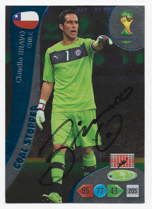 CLAUDIO BRAVO (Chile) - PANINI World cup 2014 -  Personally `AUTOGRAPHED` TRADING CARD