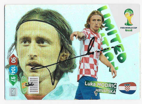 LUCA MODRIC (Cro) - PANINI World cup 2014 -  Personally `AUTOGRAPHED` TRADING CARD