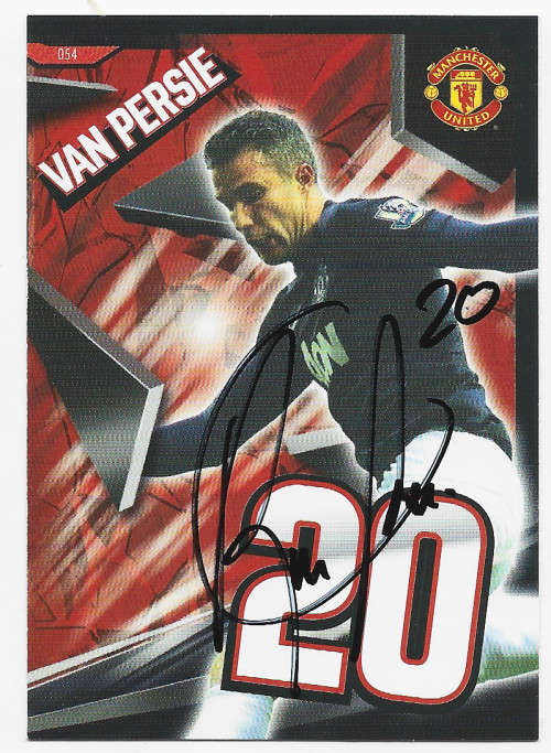 ROBIN VAN PERSIE - PANINI Manchester United `ADRENALYN 2014` -  Personally `AUTOGRAPHED` TRAD. CARD