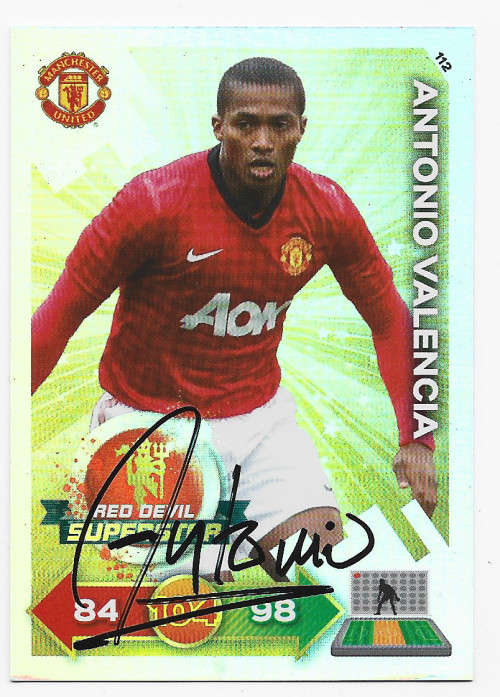 ANTONIO VALENCIA - PANINI Manchester United `ADRENALYN 2013` -  Personally `AUTOGRAPHED` TRAD. CARD