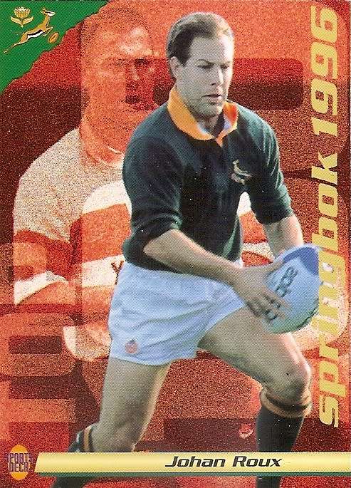JOHAN ROUX (Springboks) - SPORTS DECK RUGBY COLLECTION  1996 - TRADING CARD 6